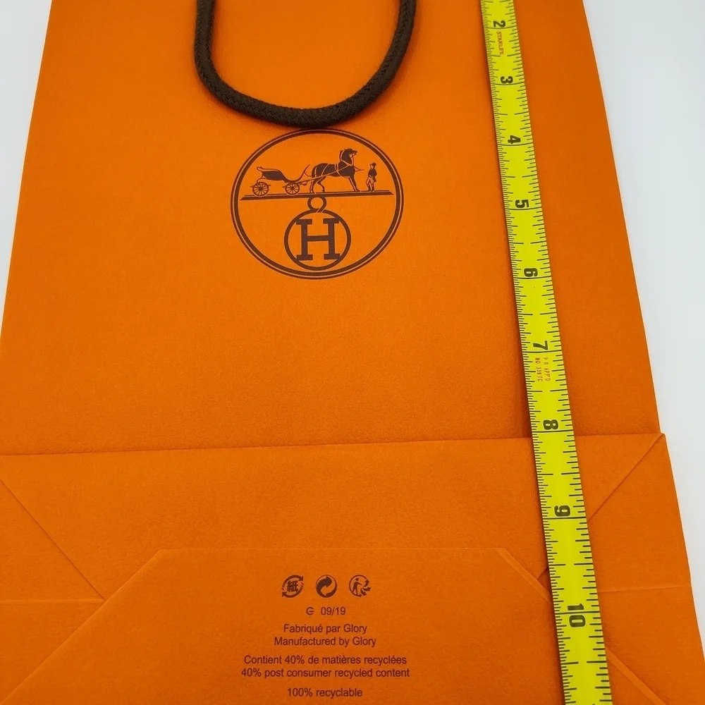 Hermès Orange Shopping Bag w/ Rope Handles | Authentic Luxury Packaging